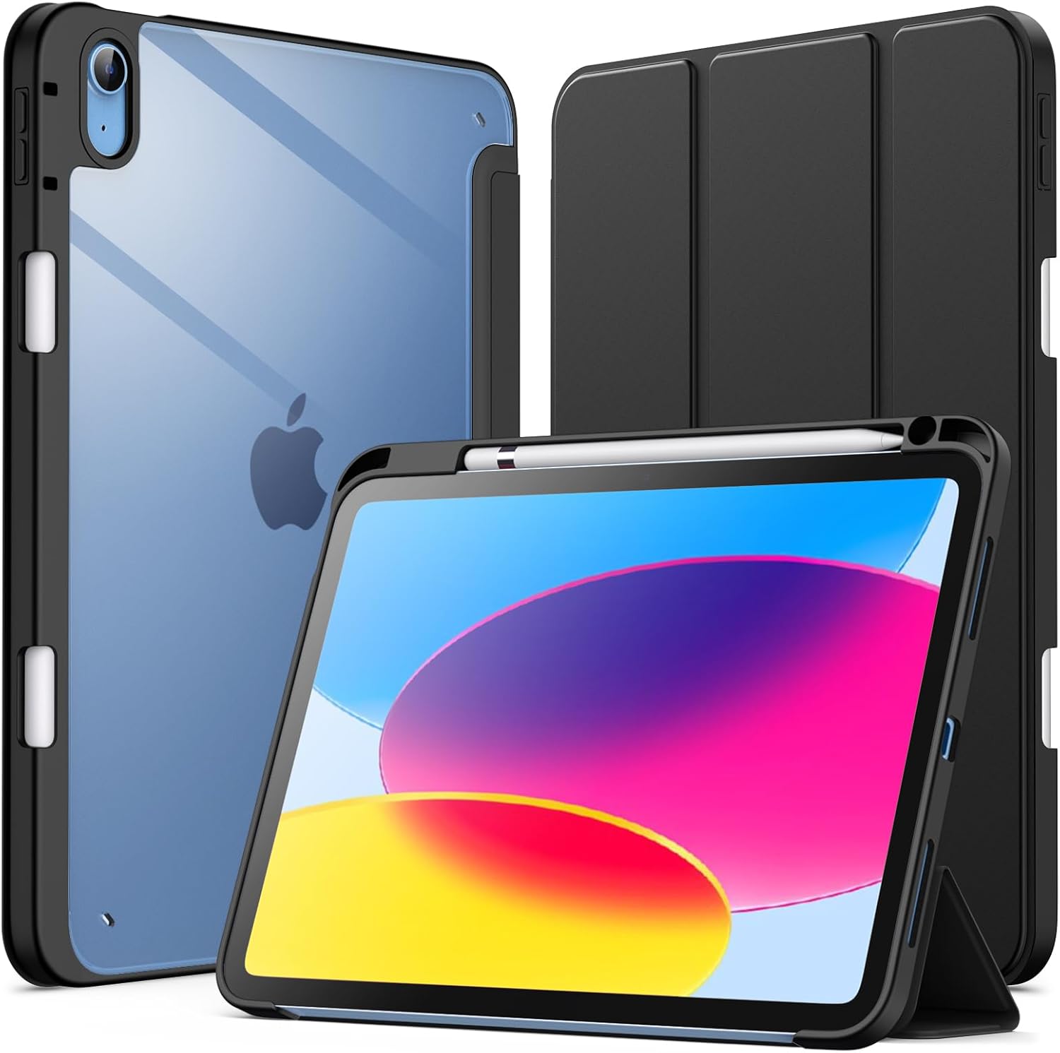 FUNDA DESMONTABLE IMANTADA PARA IPAD A16 11TH 10TH GENERACIÓN - NEGRO - 1