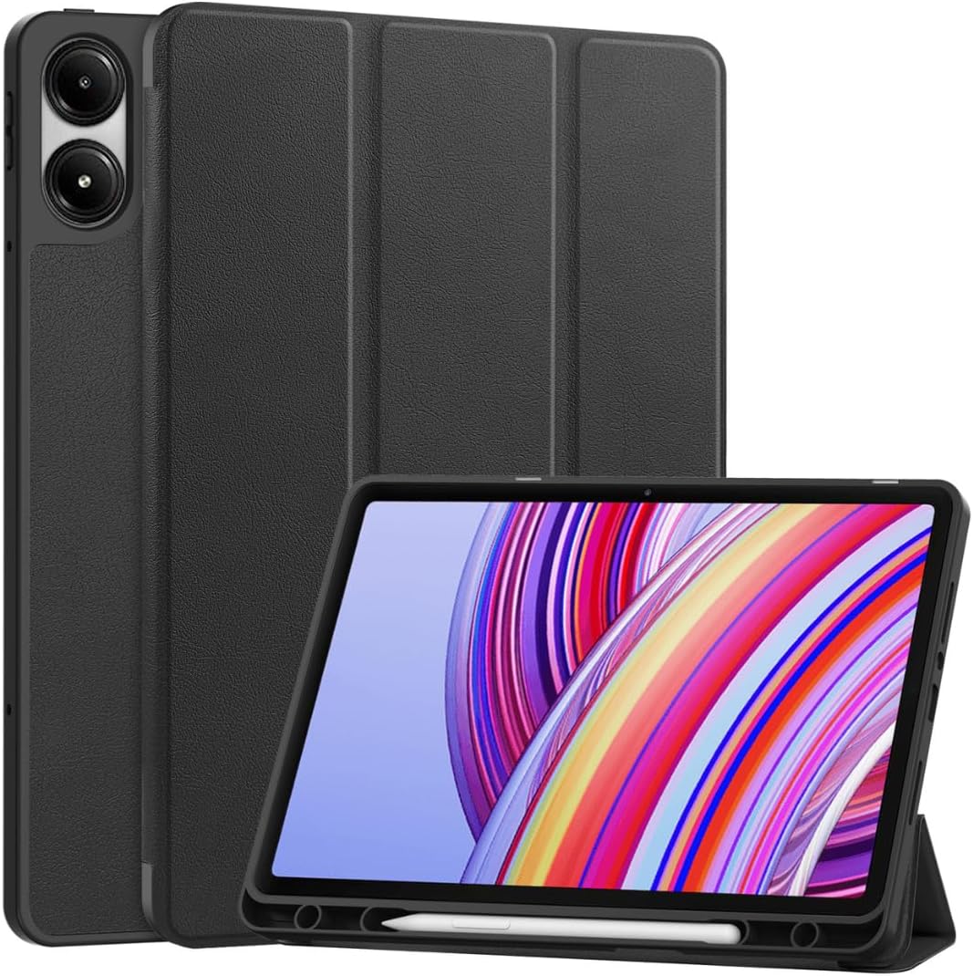 FUNDA SMART CASE PORTAPENCIL PARA REDMI PAD PRO 12 .1' - NEGRO - 1