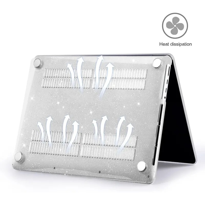 FUNDA CASE PARA MACBOOK AIR 13.6 ' M5 A3449 / M4 A3240/ M3 A3113 / M2 A2681 - TRANSPARENTE ESCARCHADO - 2