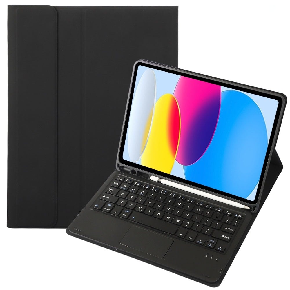 FUNDA CON TECLADO BLUETOOTH TOUCHPAD PARA IPAD A16 11TH / IPAD 10TH - NEGRO - 1
