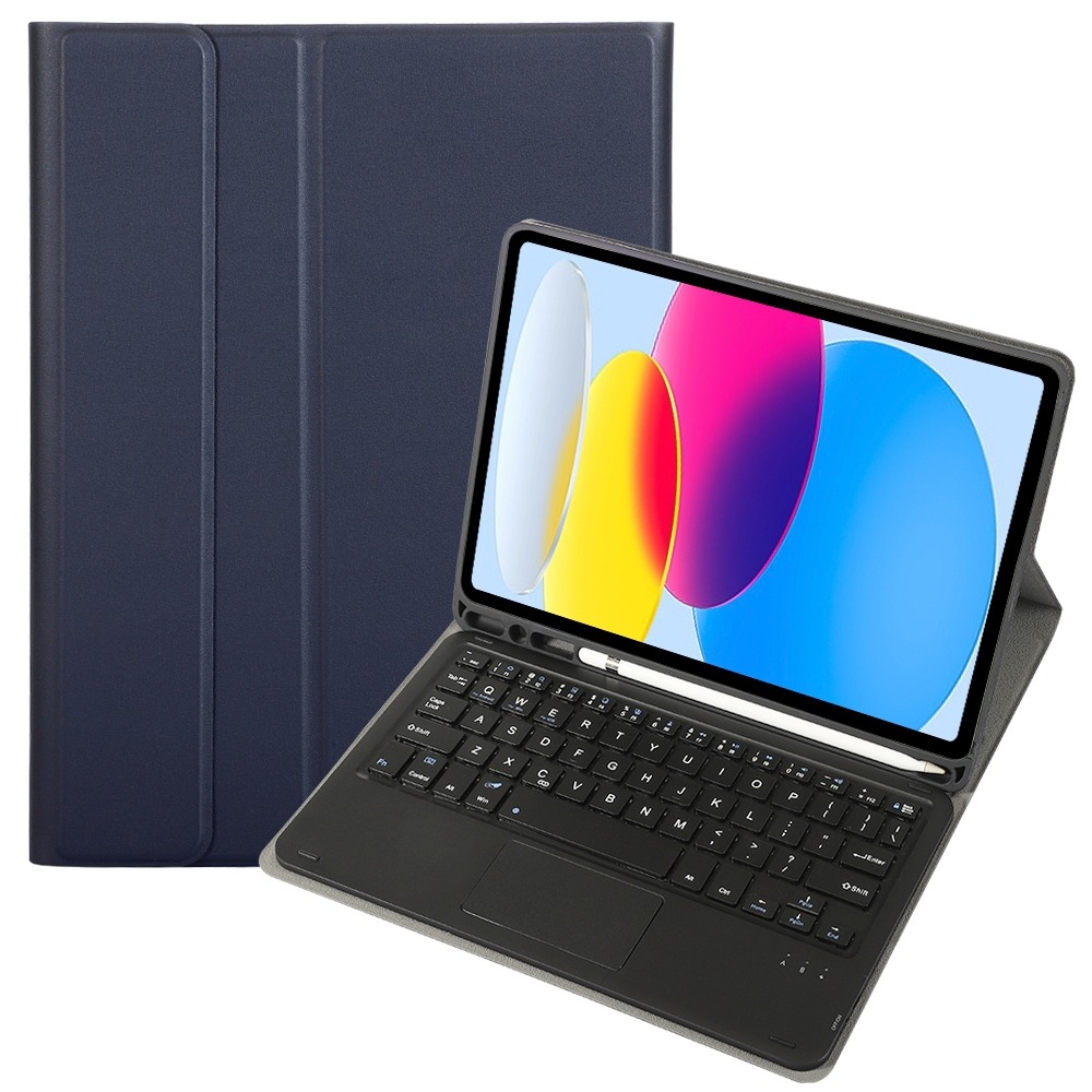 FUNDA CON TECLADO BLUETOOTH TOUCHPAD PARA IPAD A16 11TH / IPAD 10TH - AZUL - 1