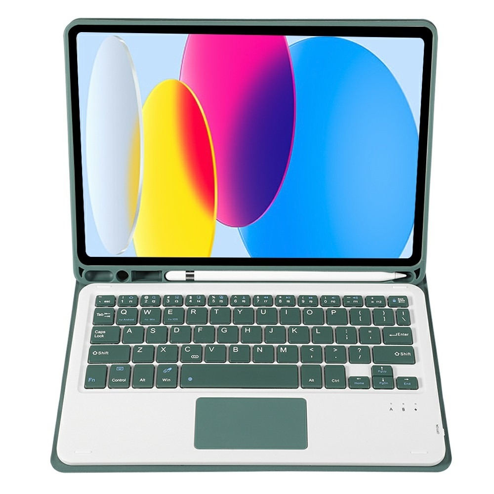 FUNDA CON TECLADO BLUETOOTH TOUCHPAD PARA IPAD A16 11TH / IPAD 10TH - VERDE - 2
