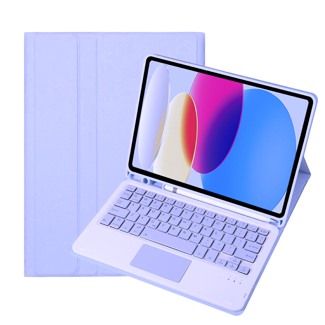 FUNDA CON TECLADO BLUETOOTH TOUCHPAD PARA IPAD A16 11TH  IPAD 10TH - LILA - 1