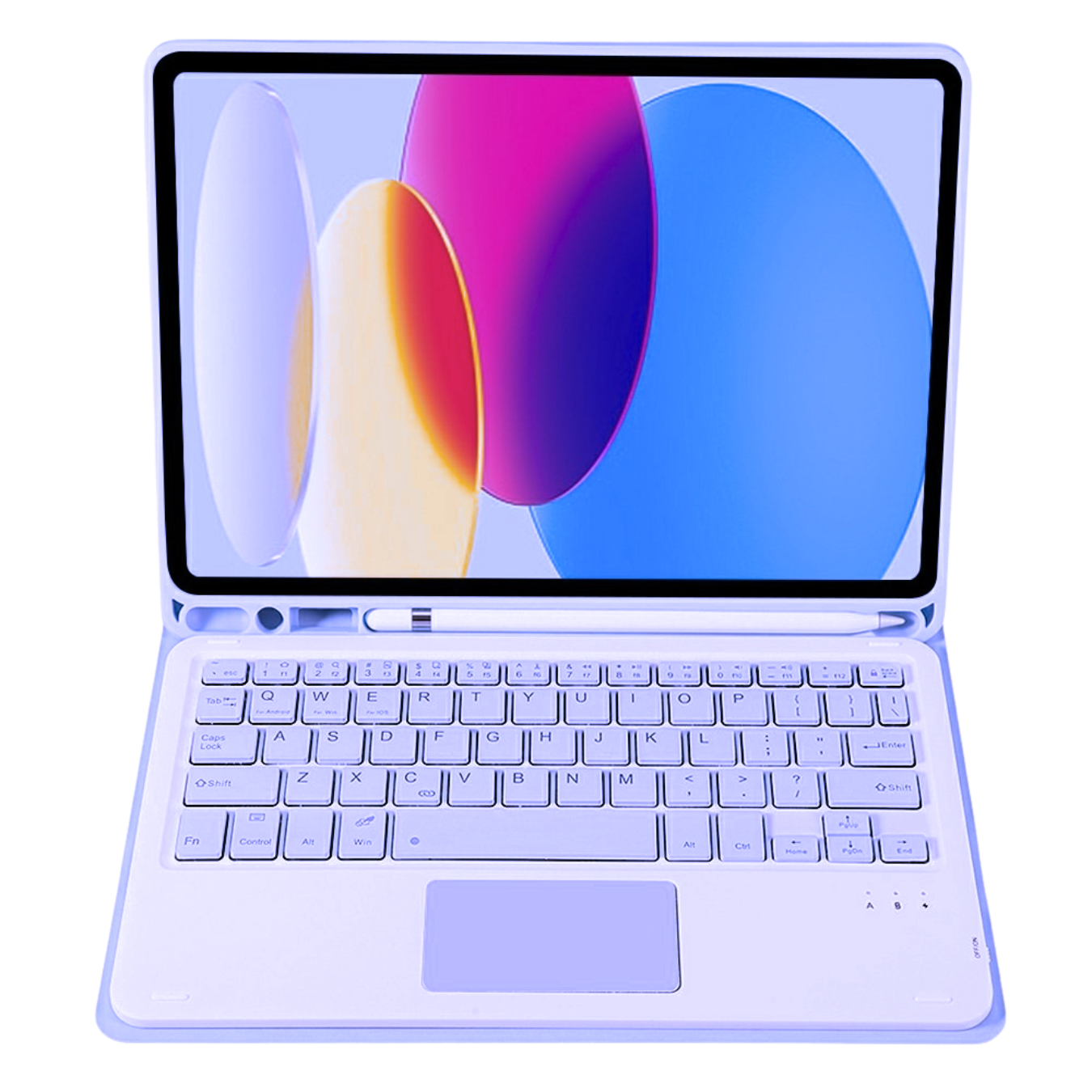 FUNDA CON TECLADO BLUETOOTH TOUCHPAD PARA IPAD A16 11TH  IPAD 10TH - LILA - 2