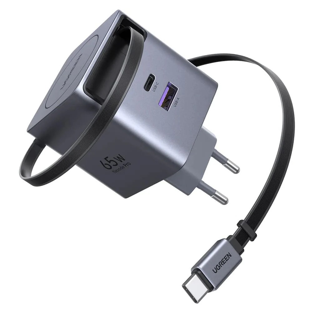 UGREEN NEXODE PRO CARGADOR GAN 65W USB C CABLE RETRACTIL CARGA RAPIDA X615 65824 - 1
