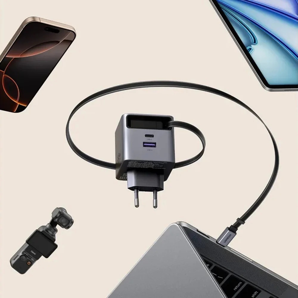 UGREEN NEXODE PRO CARGADOR GAN 65W USB C CABLE RETRACTIL CARGA RAPIDA X615 65824 - 4