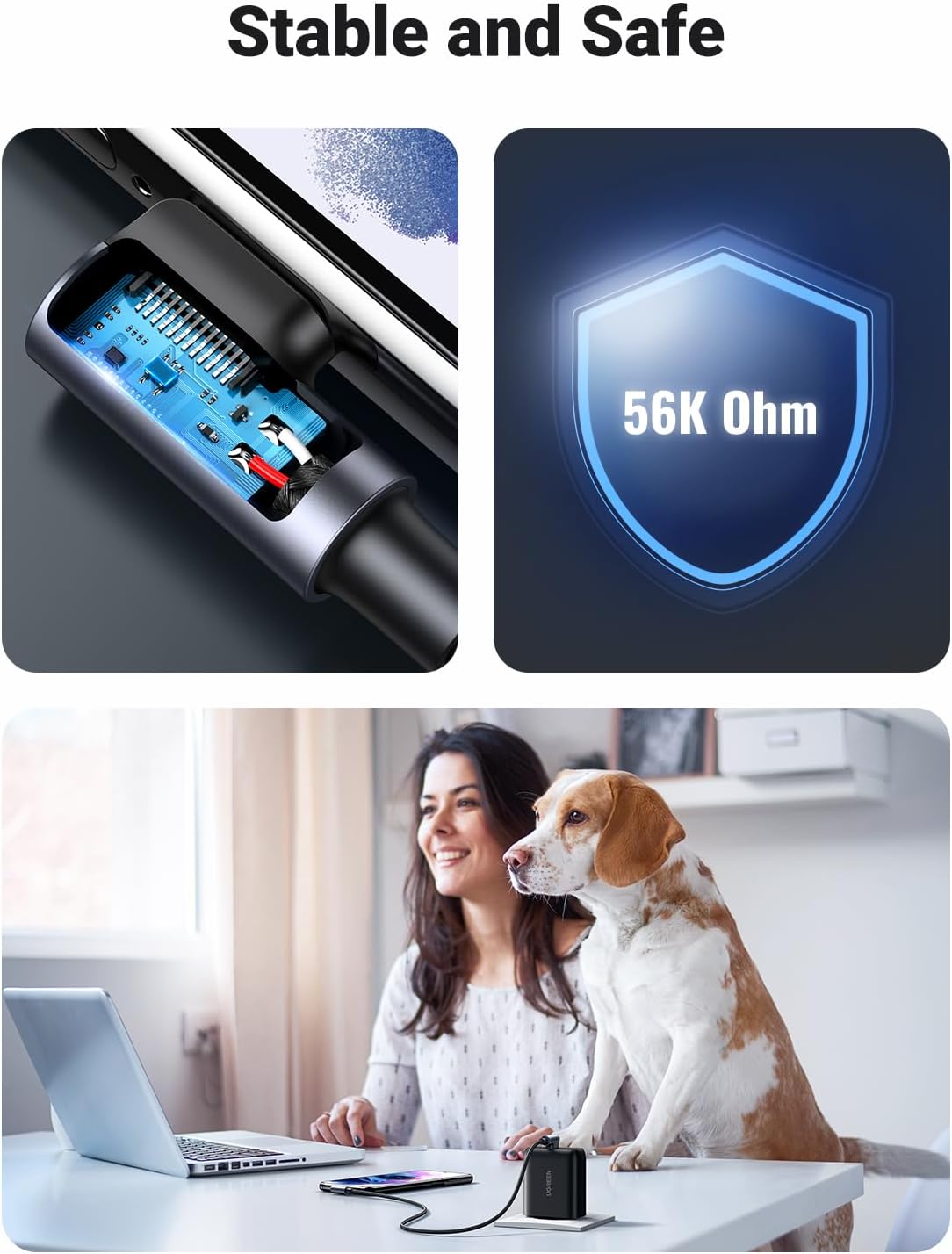 UGREEN CABLE CARGA RÁPIDA 1M USB A A USB C 90 GRADOS US176 20856 - 6