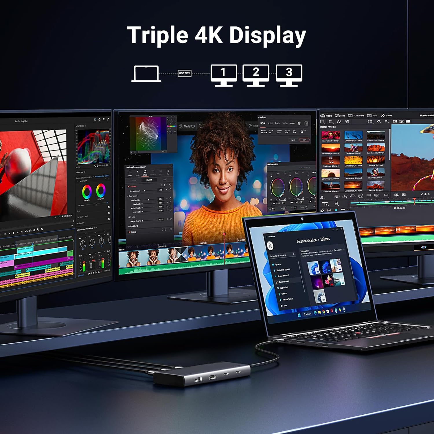 UGREEN REVODOK PRO HUB TIPO C 8 EN 1 HDMI DISPLAYPORT 4K 60HZ CM639 / 35625 - 5
