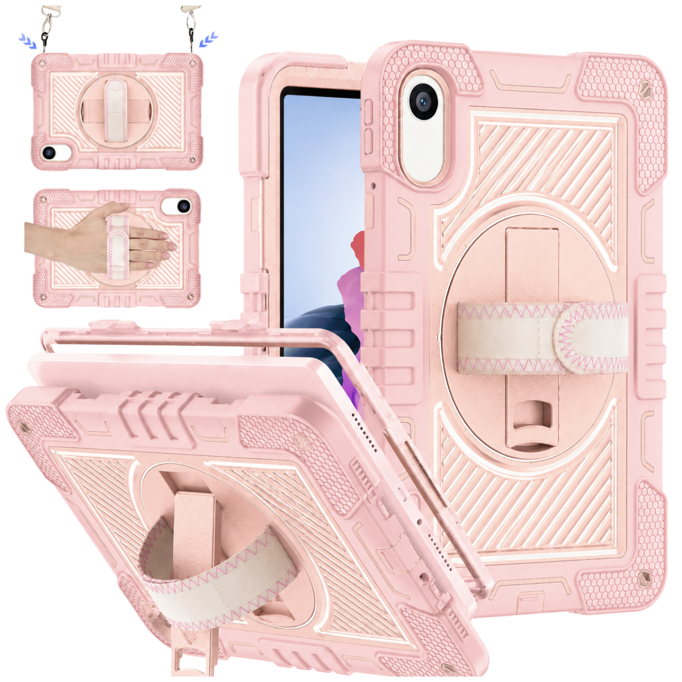 FUNDA PROTECTOR ANTIGOLPE ARMOR 360° PARA REDMI PAD 2 11' - ROSADO - 1