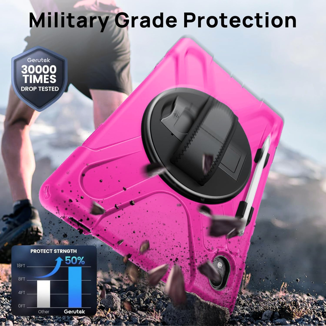 FUNDA ANTIGOLPE ARMOR CORREA 360° PARA SAMSUNG TAB S11 - FUCSIA - 4