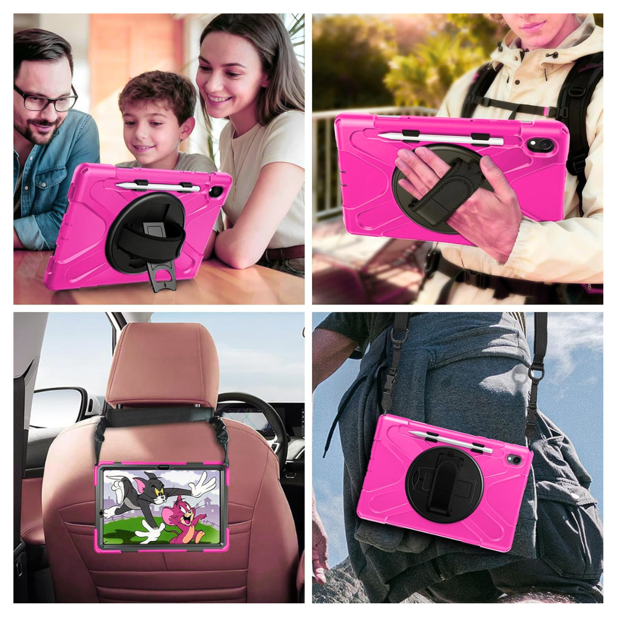 FUNDA ANTIGOLPE ARMOR CORREA 360° PARA SAMSUNG TAB S11 - FUCSIA - 5