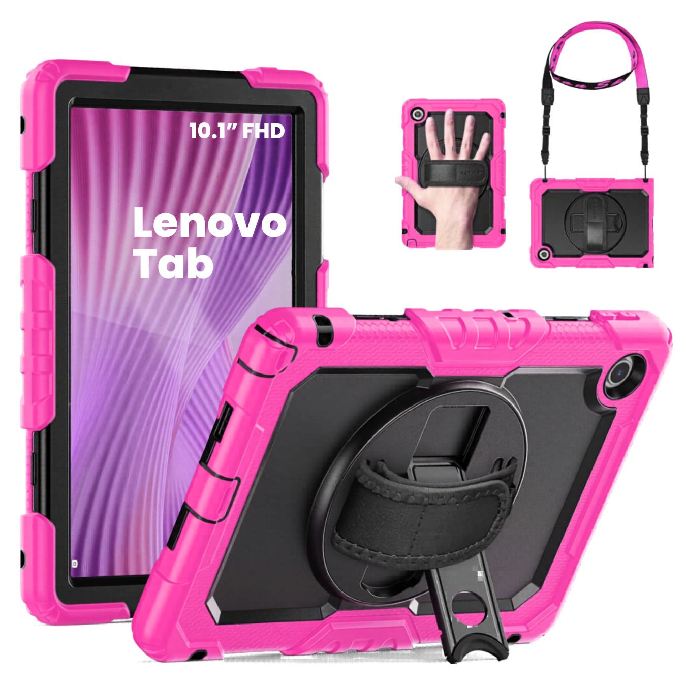 FUNDA ANTIGOLPE ARMOR CORREA 360° PARA LENOVO TAB 10. 1' TB-311 FUCSIA - 1