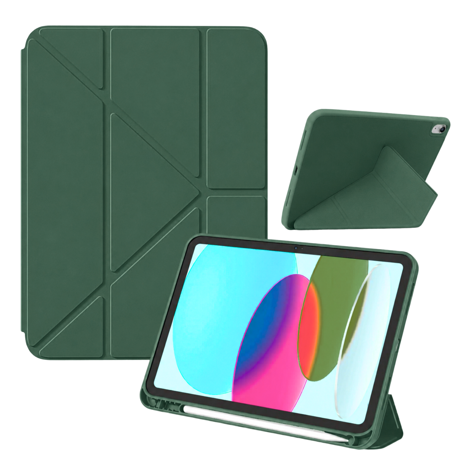 FUNDA SMART CASE PLEGABLE PARA IPAD A16 11TH IPAD 10TH - VERDE - 1