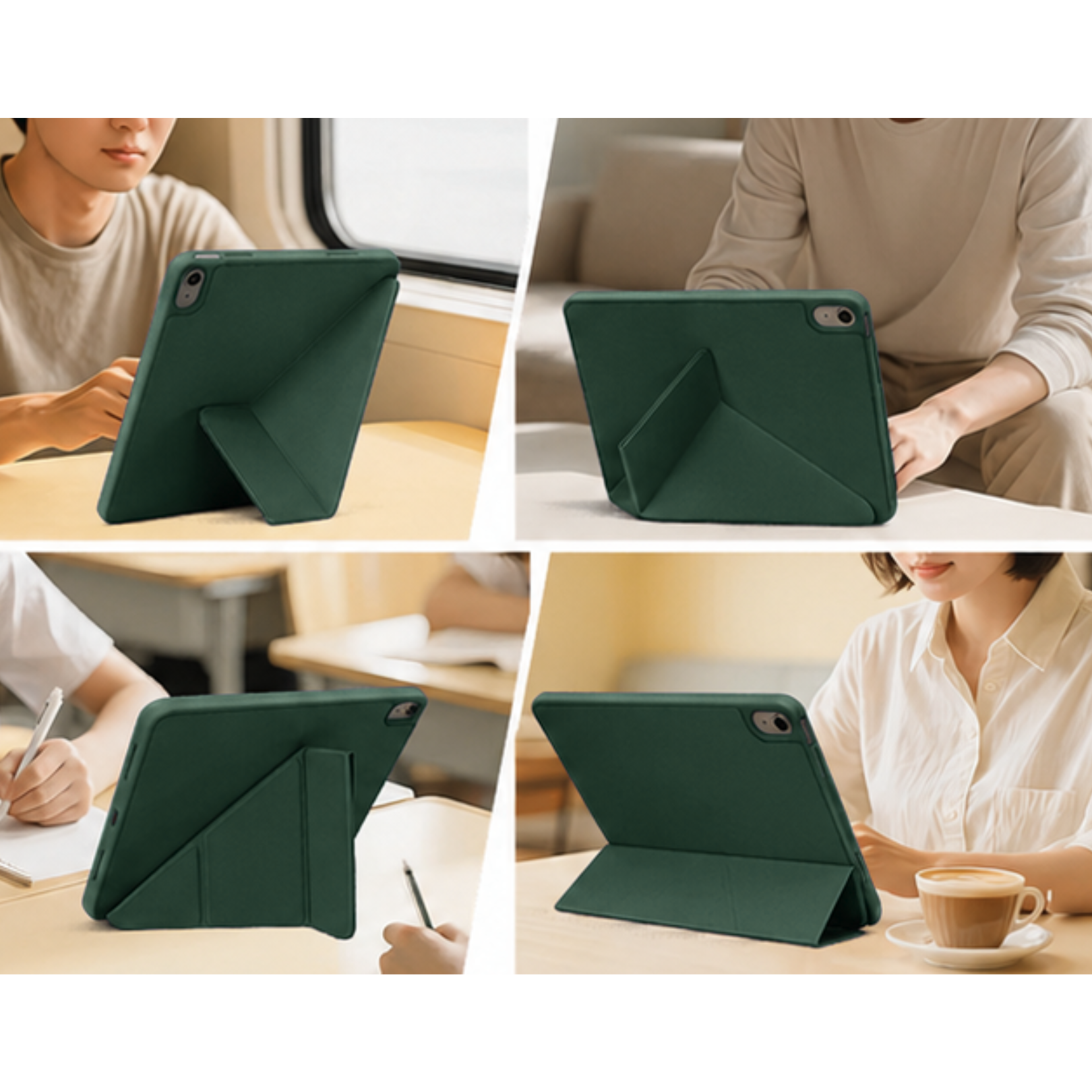 FUNDA SMART CASE PLEGABLE PARA IPAD A16 11TH IPAD 10TH - VERDE - 2