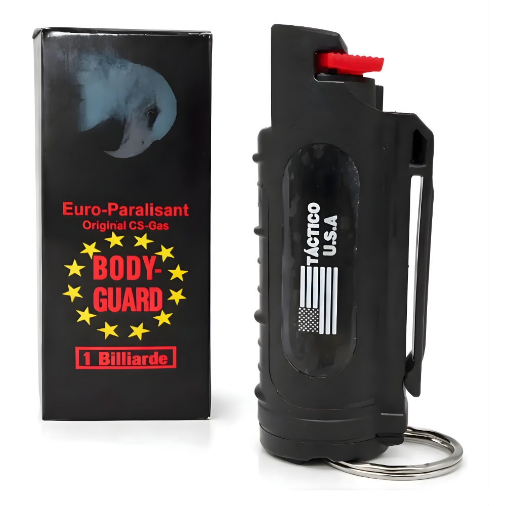 GAS PIMIENTA DEFENSA PERSONAL 20ML LLAVERO CLIP NEGRO - 1