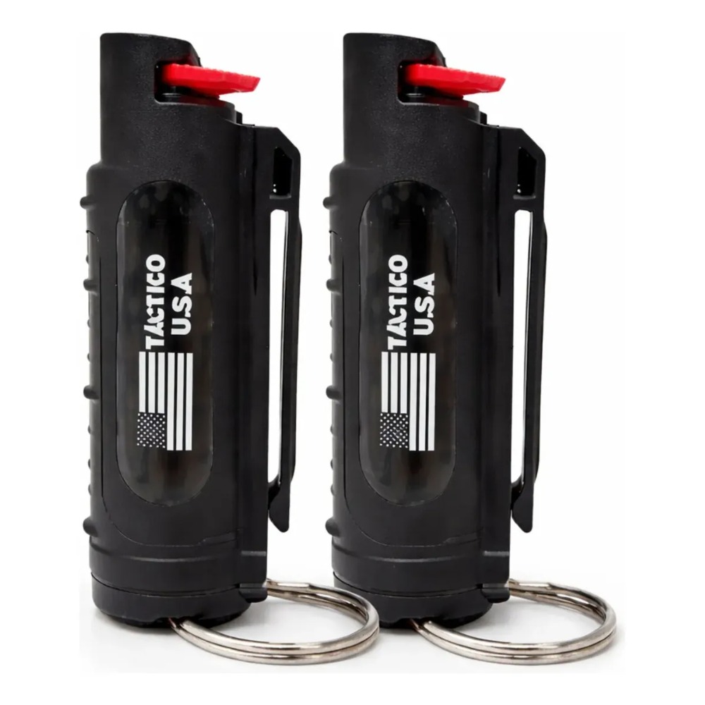 GAS PIMIENTA DEFENSA PERSONAL 20ML LLAVERO CLIP NEGRO - 3