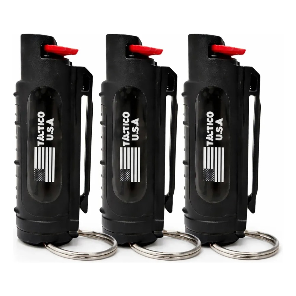GAS PIMIENTA DEFENSA PERSONAL 20ML LLAVERO CLIP NEGRO - 5