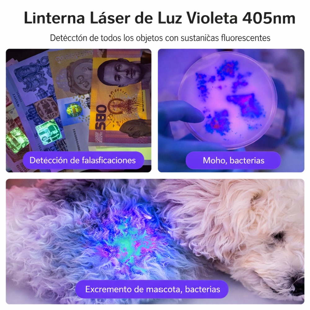 MINI LINTERNAUV PARA UÑAS GEL SUPERFIRE S6 3W RECARGABLE USB BLANCO USB - 4