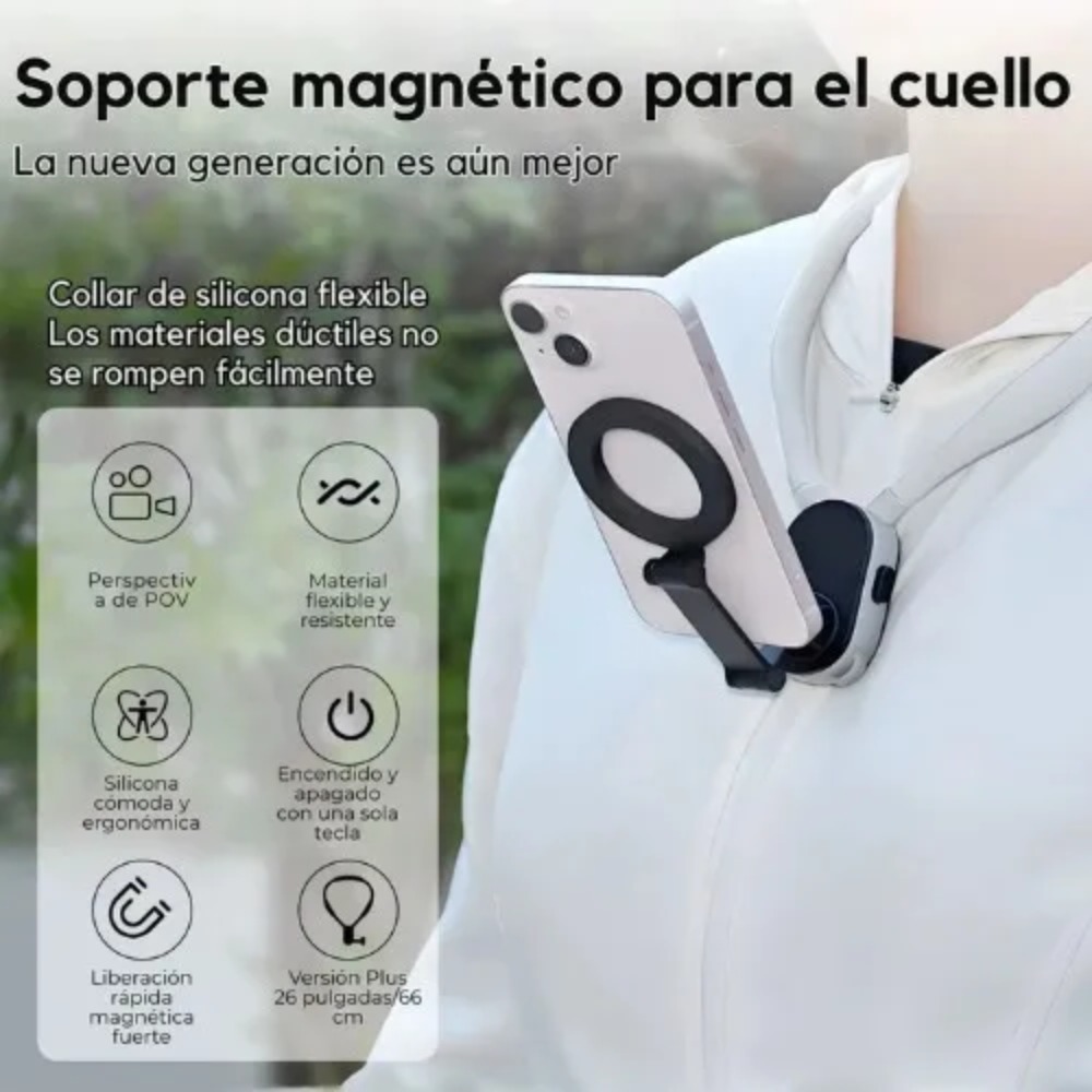 SOPORTE MAGNÉTICO DE CUELLO POV MANOS LIBRES IPHONE ANDROID - 4