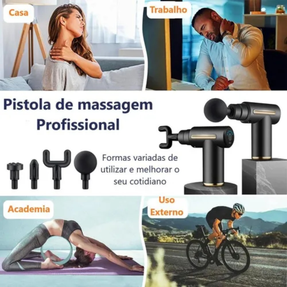 PISTOLA DE MASAJE MUSCULAR PARA RELAJAR ALIVIAR EL DOLOR ROJO - 3