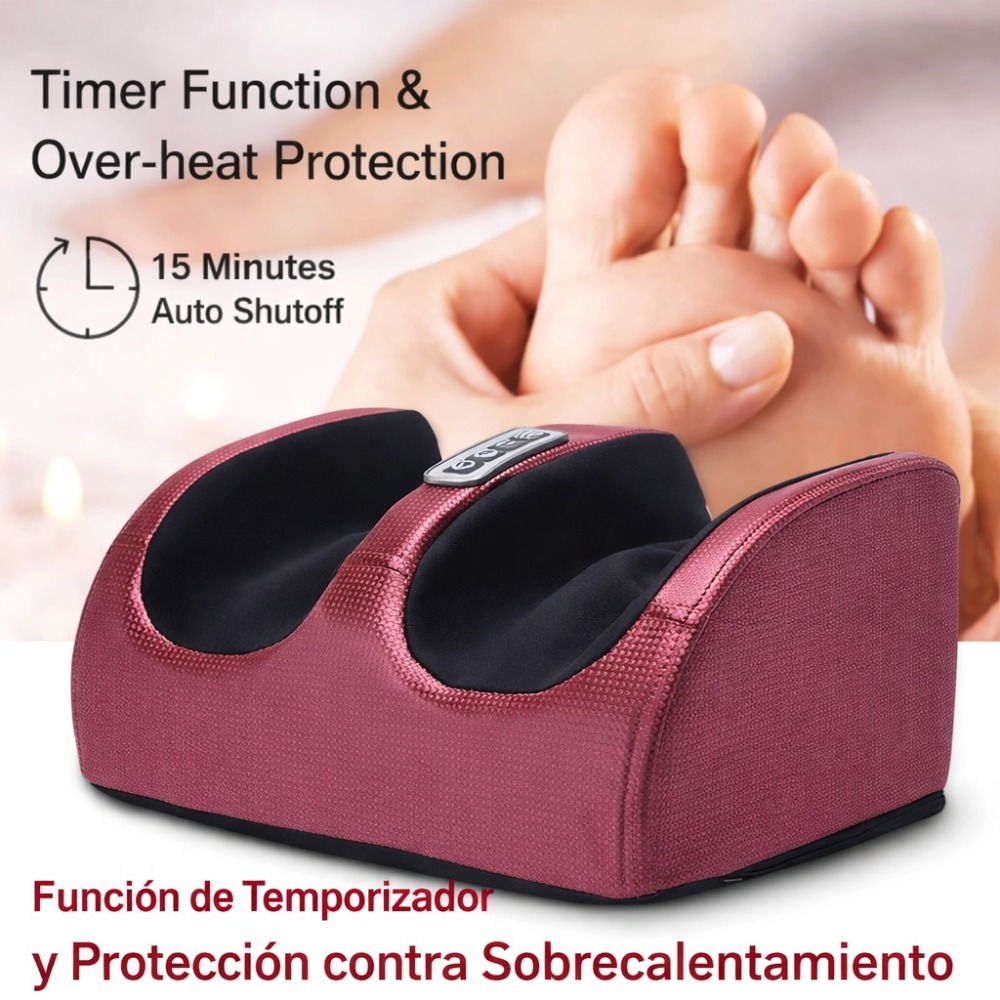 MASAJEADOR ELÉCTRICO DE PIES ESTIMULA CIRCULACIÓN Y RELAJACIÓN ROJO - 4