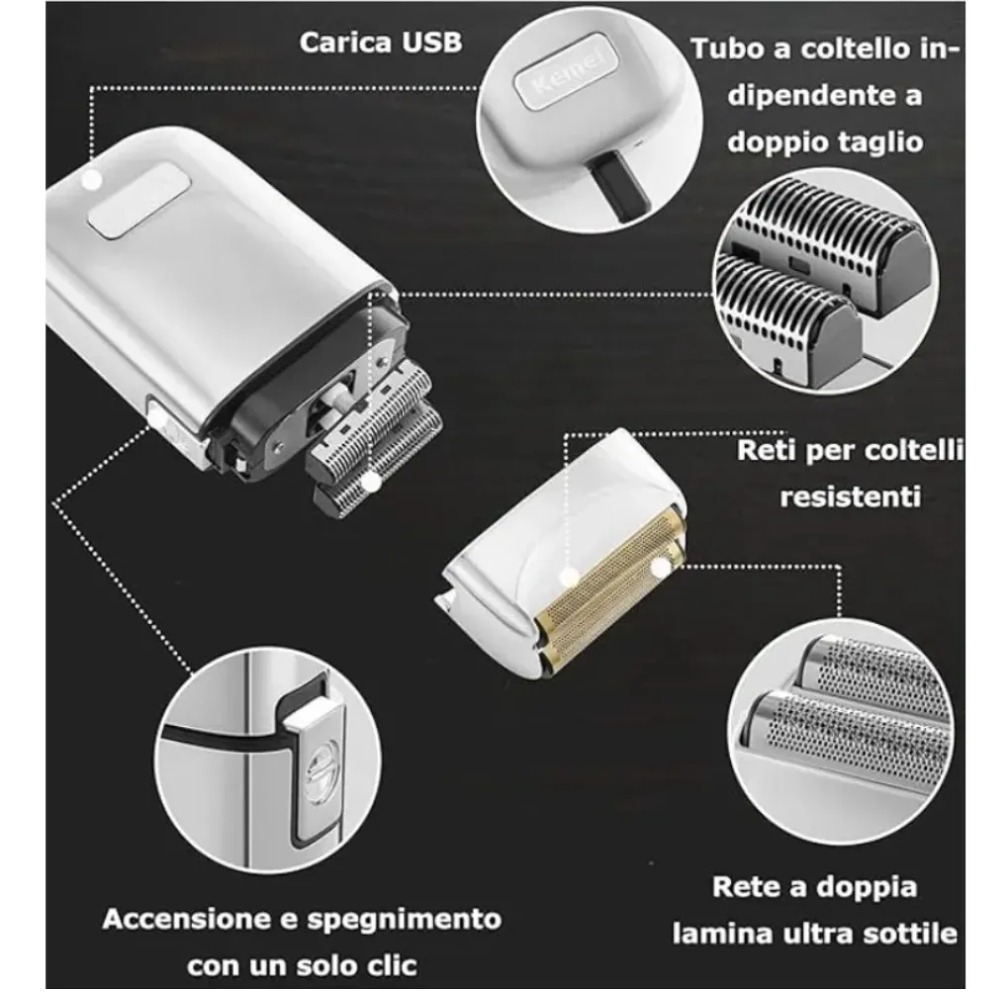 AFEITADORA ELÉCTRICA KEMEI KM-TX5 SHAVER INALÁMBRICA - 6