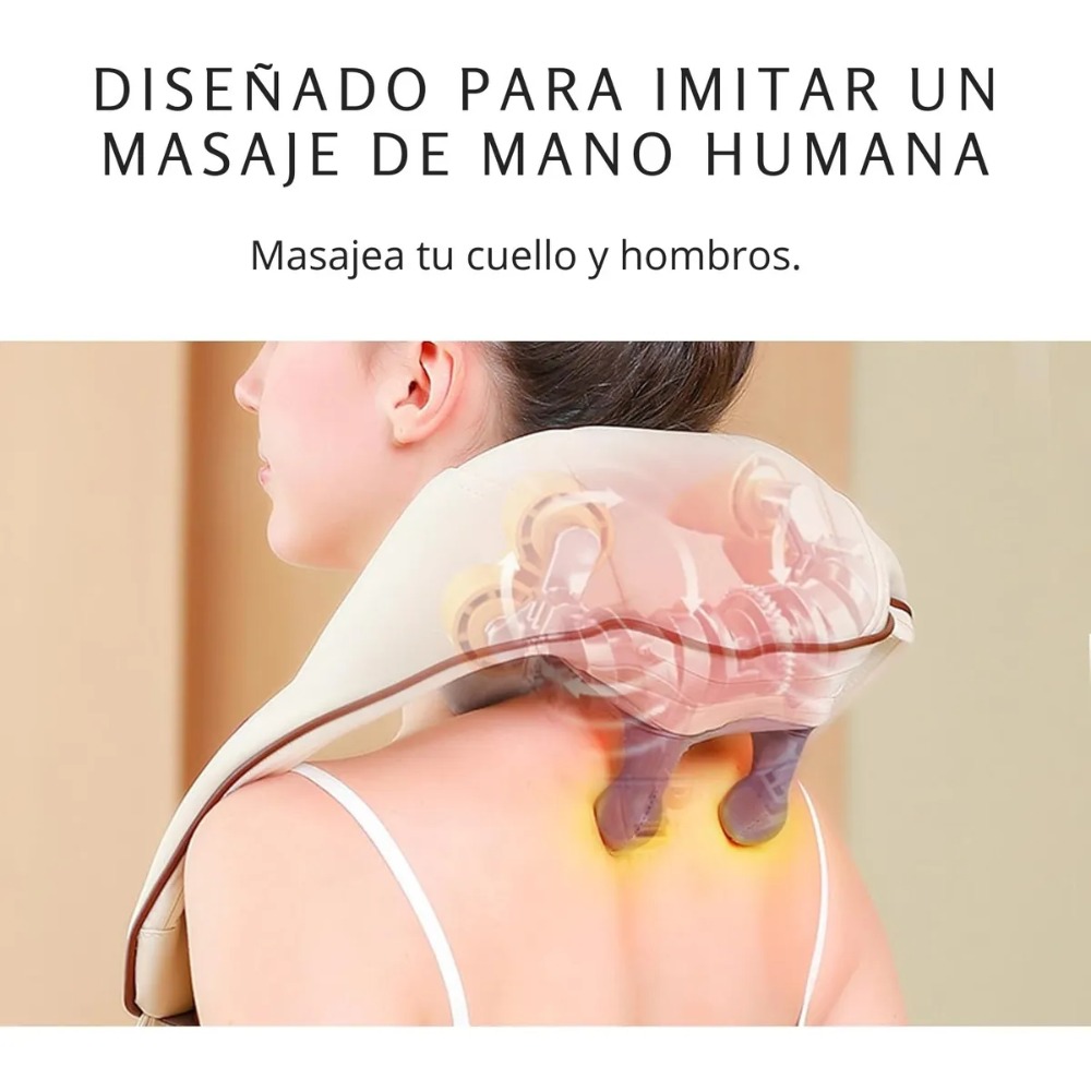 MASAJEADOR RECARGABLE CUELLO ESPALDA HOMBROS RELAJANTE - 4