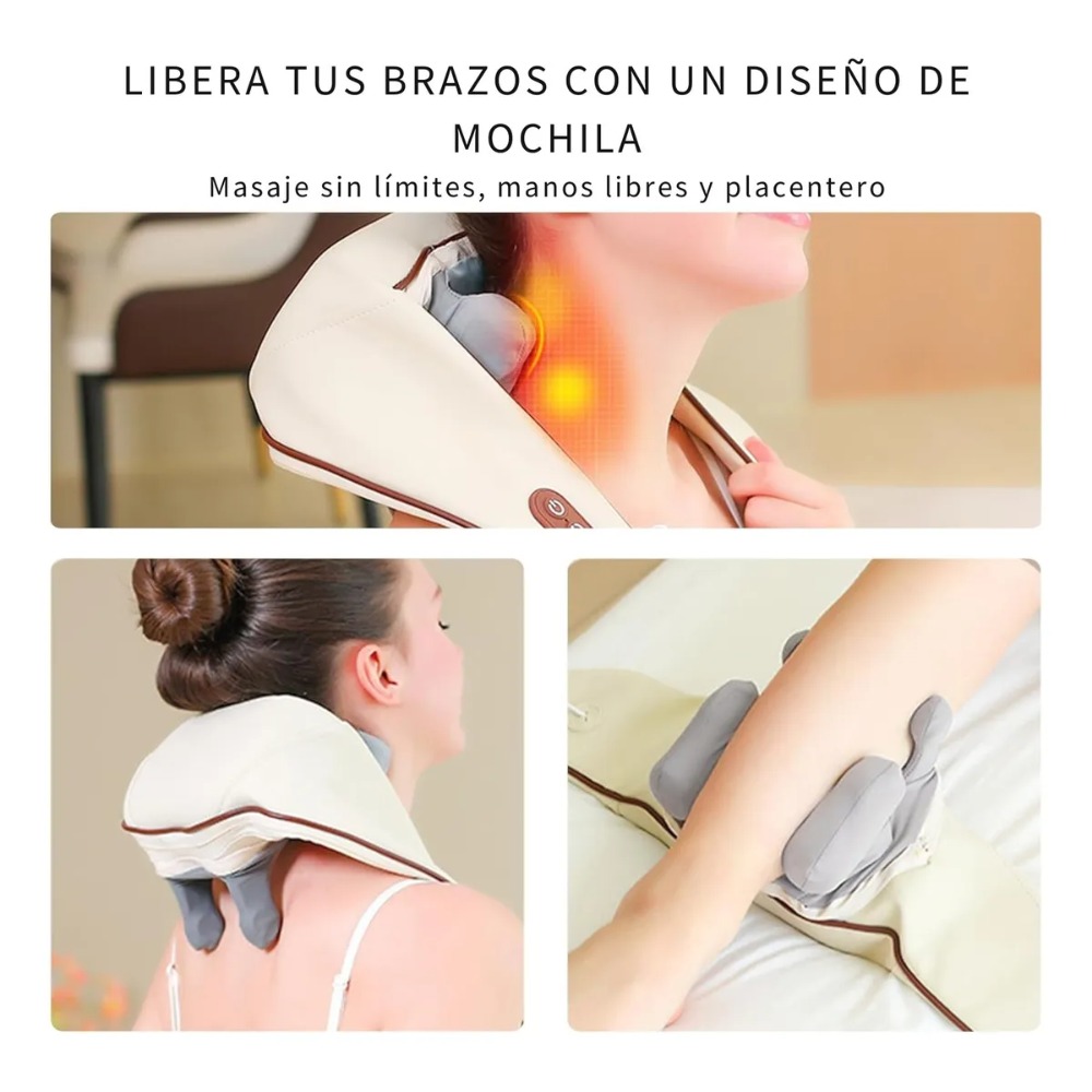 MASAJEADOR RECARGABLE CUELLO ESPALDA HOMBROS RELAJANTE - 5