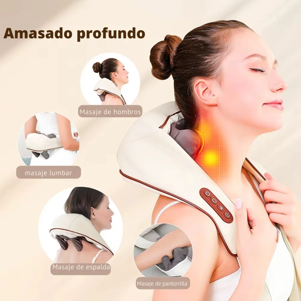 MASAJEADOR RECARGABLE CUELLO ESPALDA HOMBROS RELAJANTE - 6