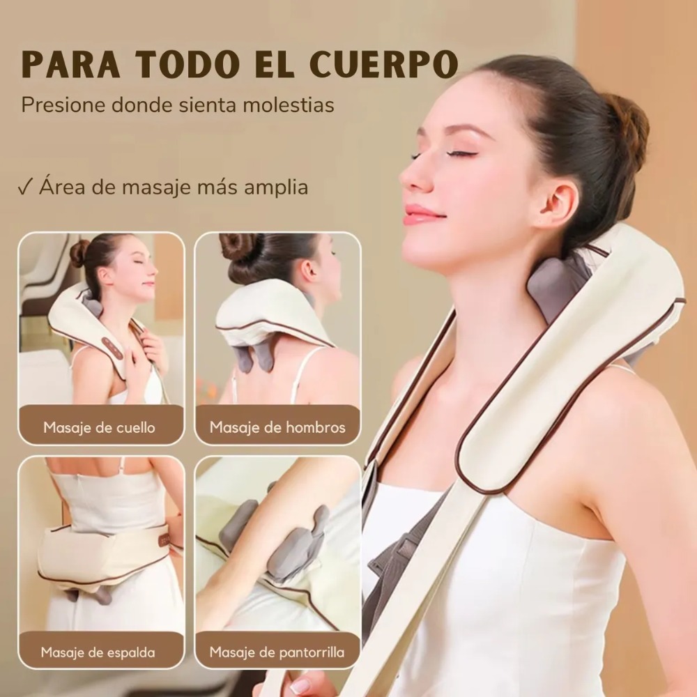 MASAJEADOR RECARGABLE CUELLO ESPALDA HOMBROS RELAJANTE - 8