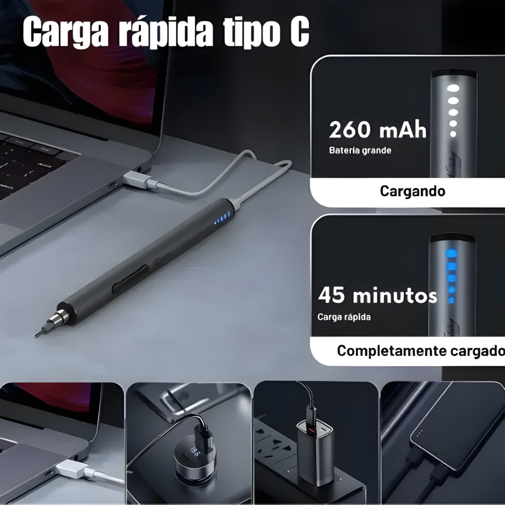 MINI DESTORNILLADOR ELÉCTRICO PROFESIONAL PORTÁTIL ACCESORIO - 6