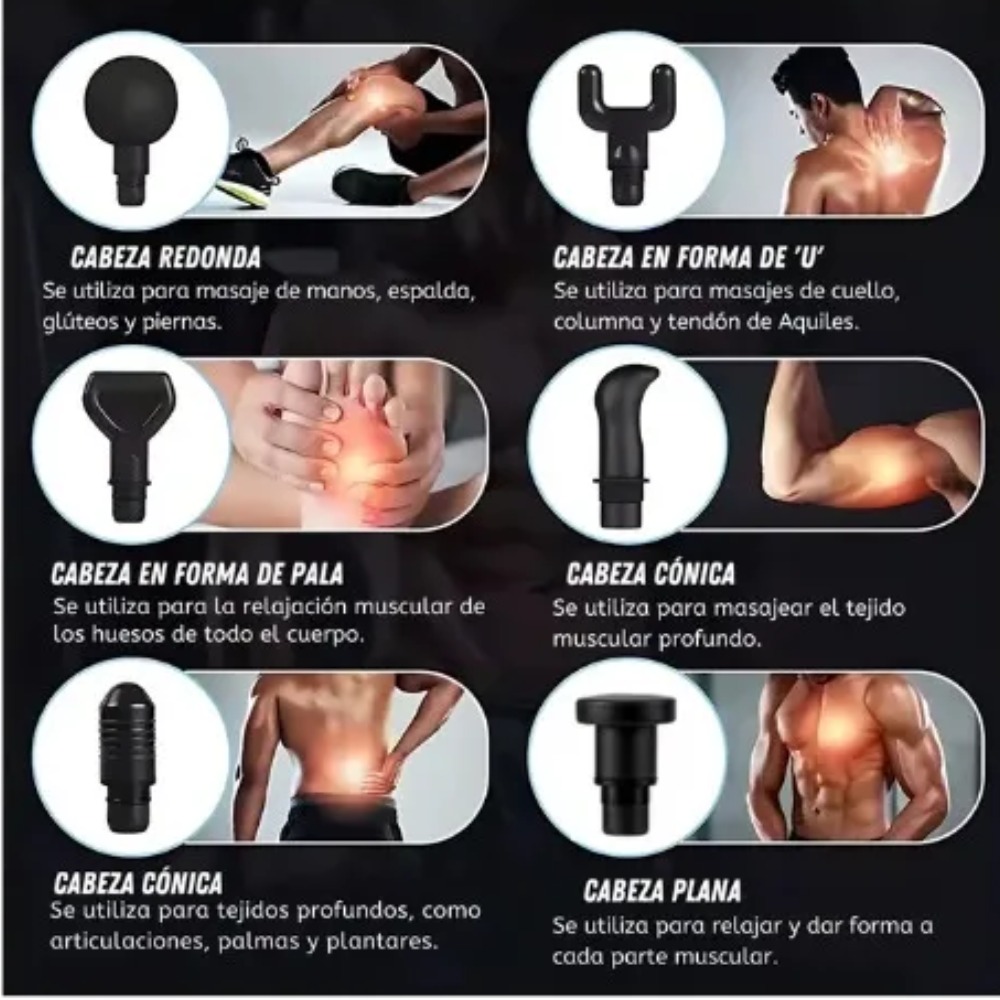 MASAJEADOR MUSCULAR MAX GUN PROFESIONAL DE 30 VELOCIDADES - 7