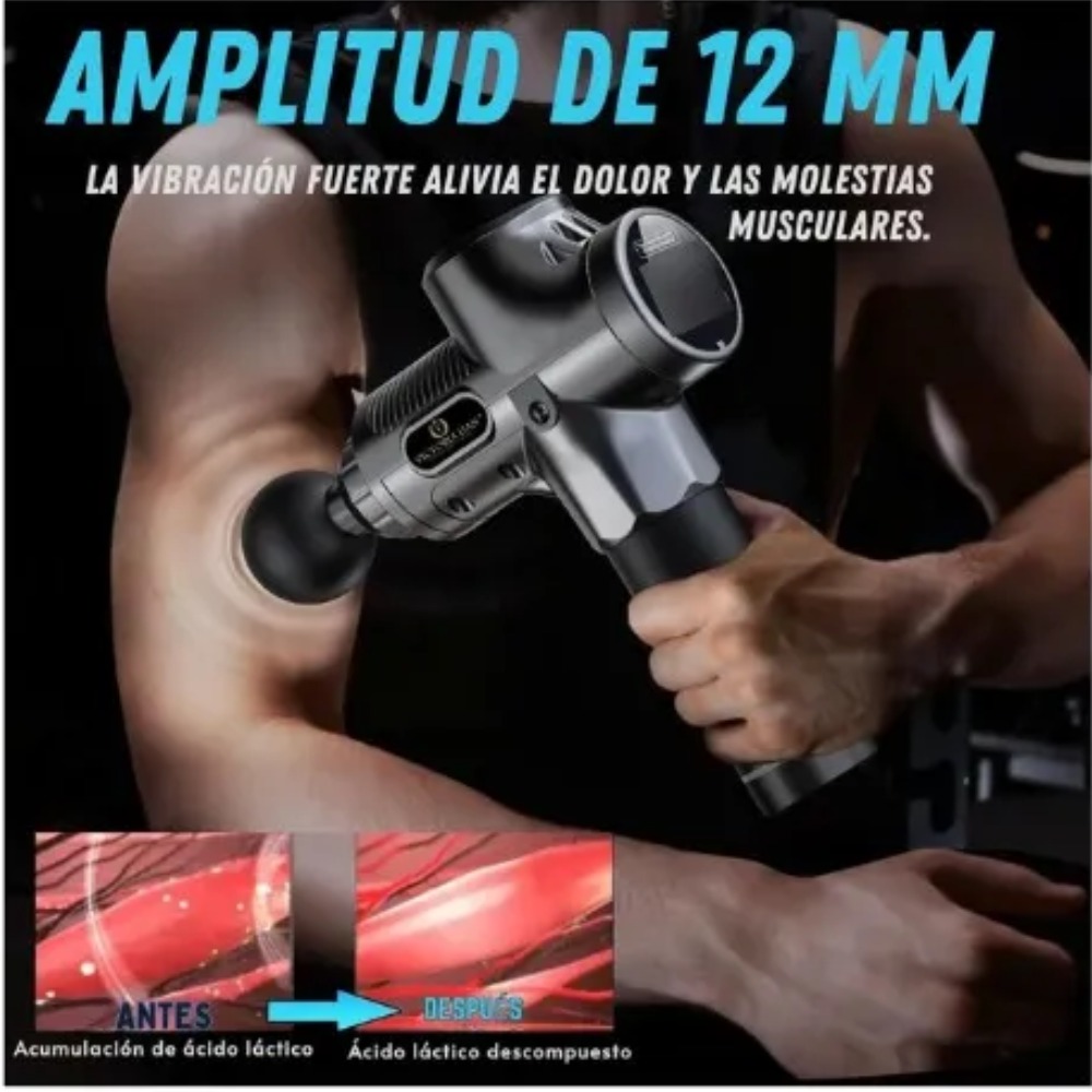 MASAJEADOR MUSCULAR MAX GUN PROFESIONAL DE 30 VELOCIDADES - 8
