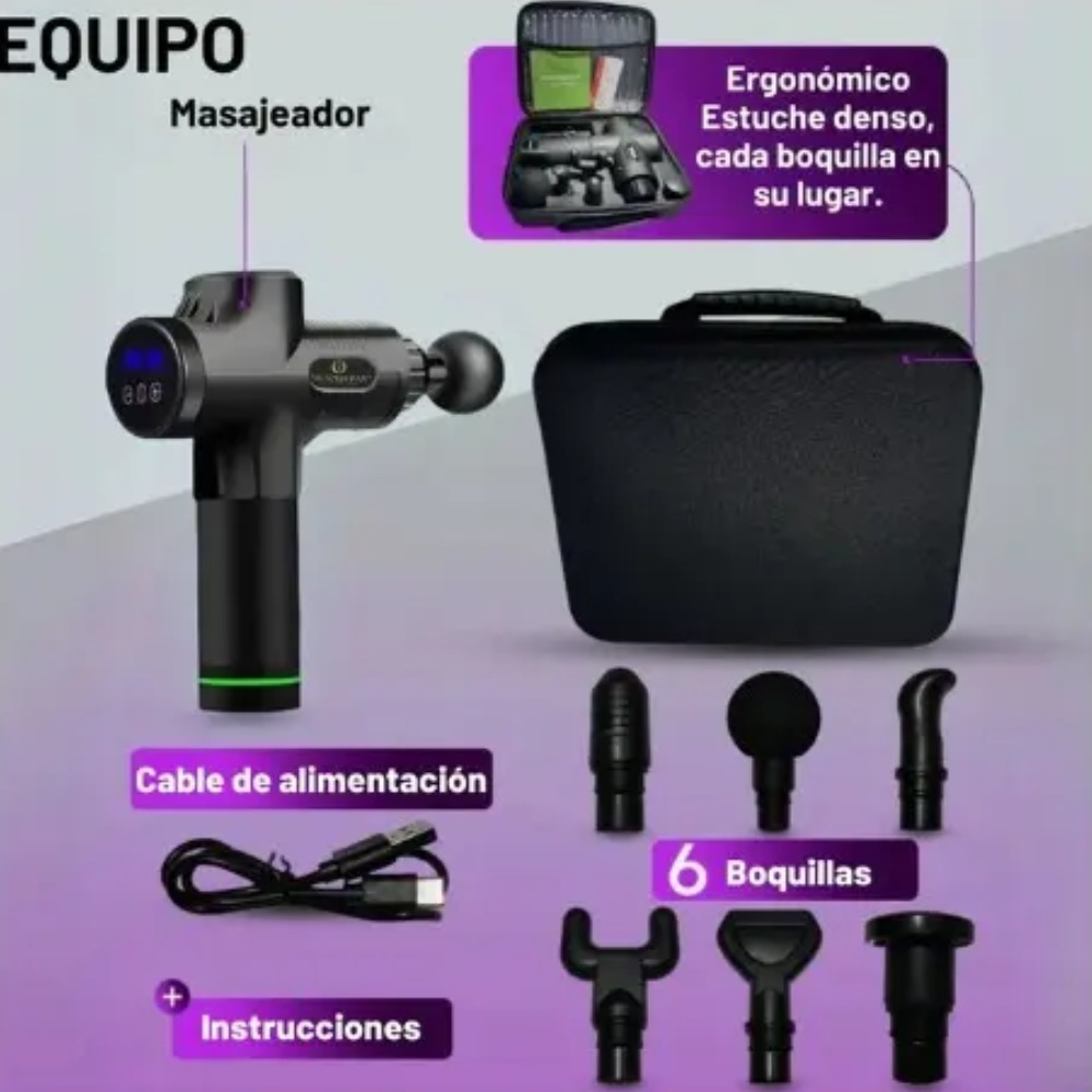 MASAJEADOR MUSCULAR MAX GUN PROFESIONAL DE 30 VELOCIDADES - 9