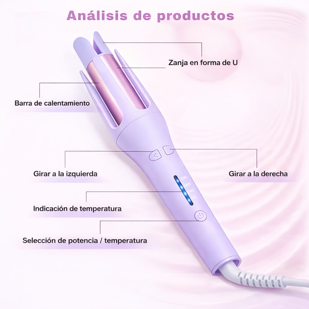 RIZADORA DE CABELLO AUTOMÁTICO EGGROLL 30 LILA - 3