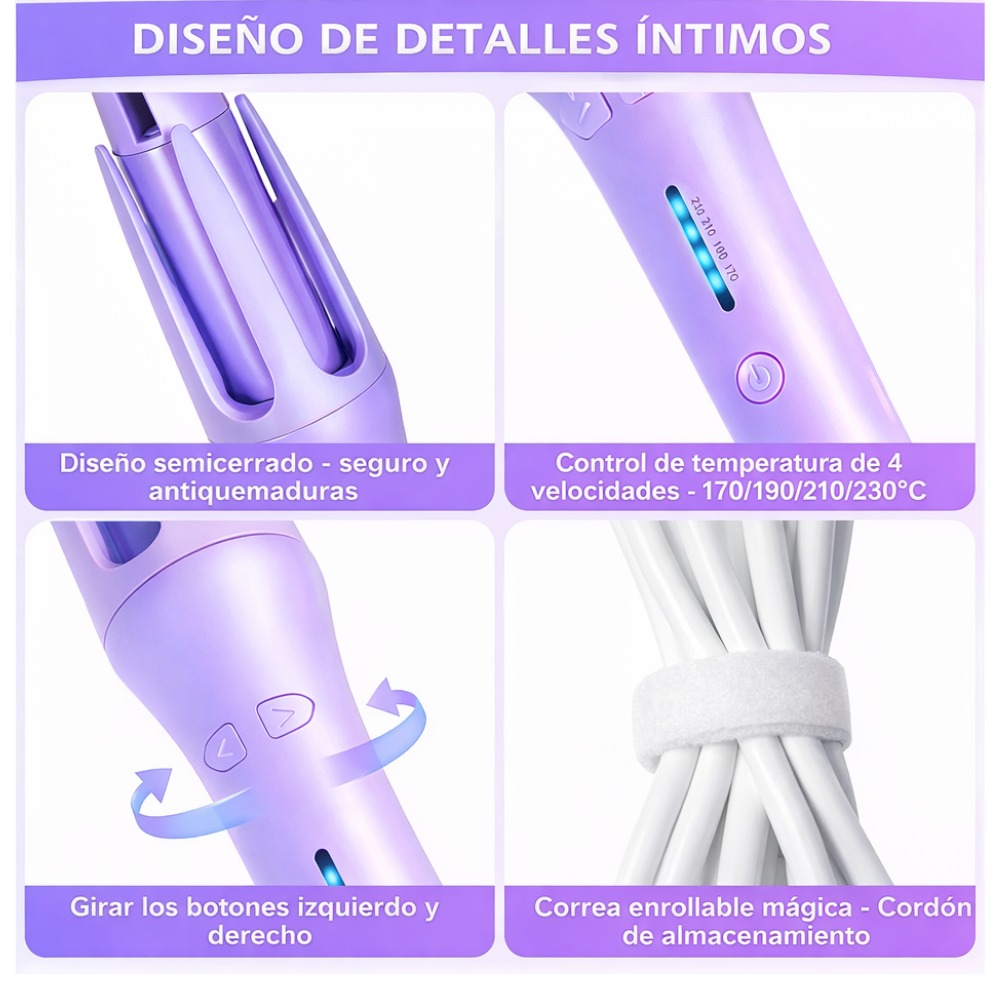 RIZADORA DE CABELLO AUTOMÁTICO EGGROLL 30 LILA - 5