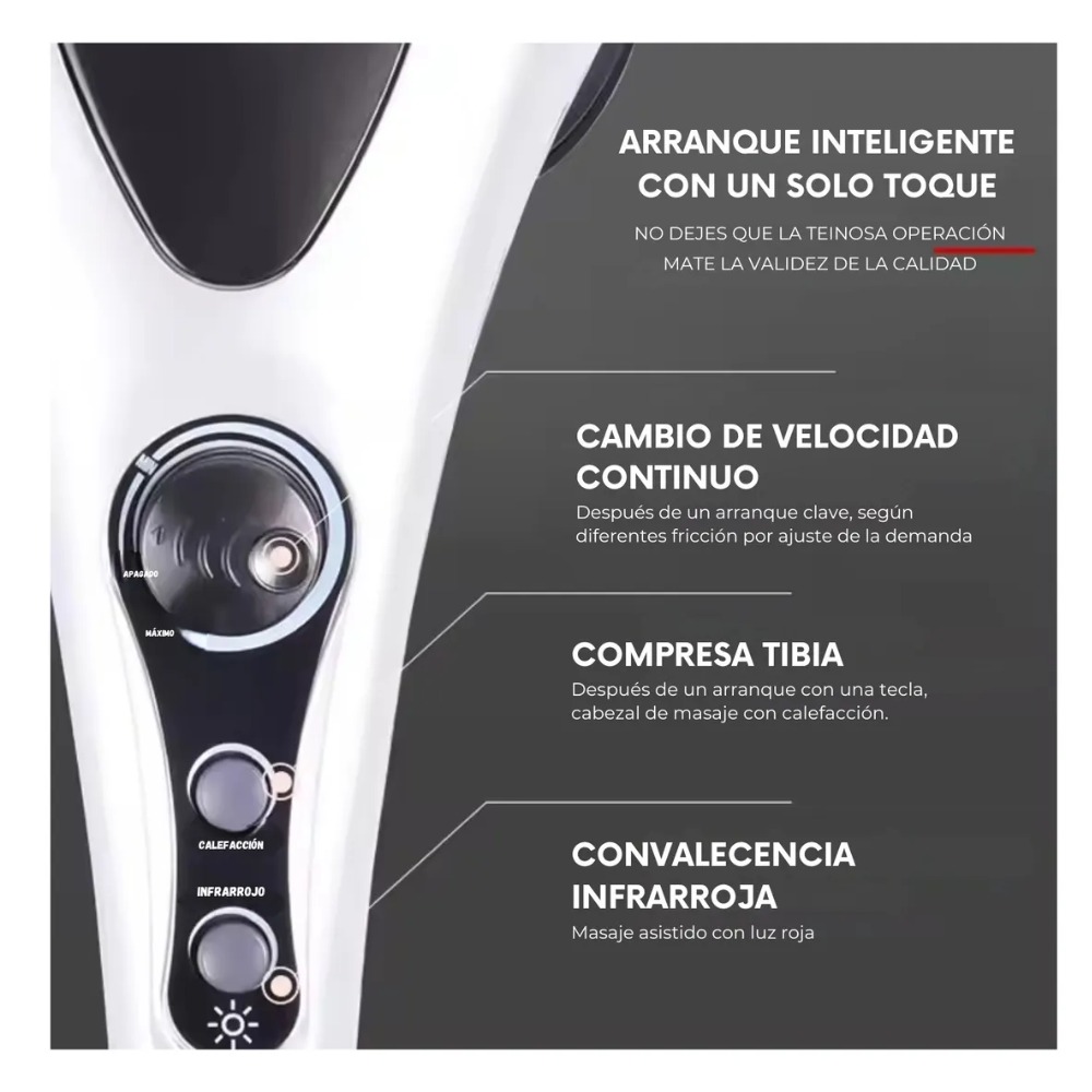 MASAJEADOR CORPORAL ELÉCTRICO CON DOBLE CABEZAL INFRARROJO - 2