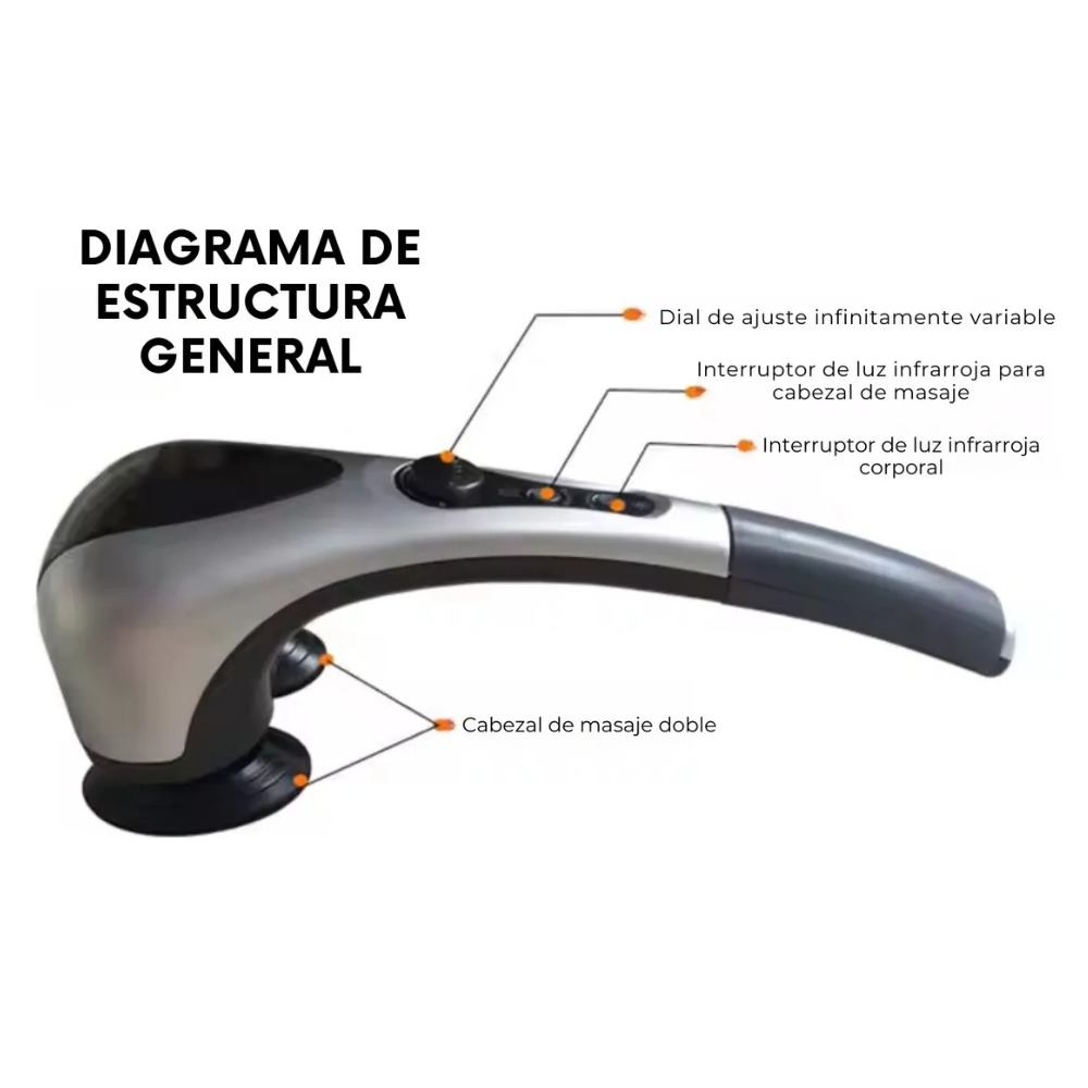 MASAJEADOR CORPORAL ELÉCTRICO CON DOBLE CABEZAL INFRARROJO - 6