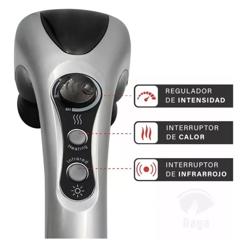 MASAJEADOR CORPORAL ELÉCTRICO CON DOBLE CABEZAL INFRARROJO - 7