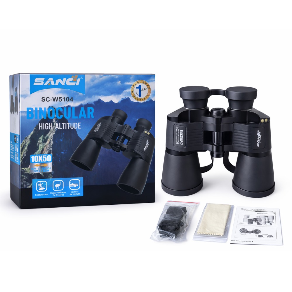 BINOCULAR PROFESIONAL 10X50 LARGO ALCANCE 122M HASTA 2500M - 1