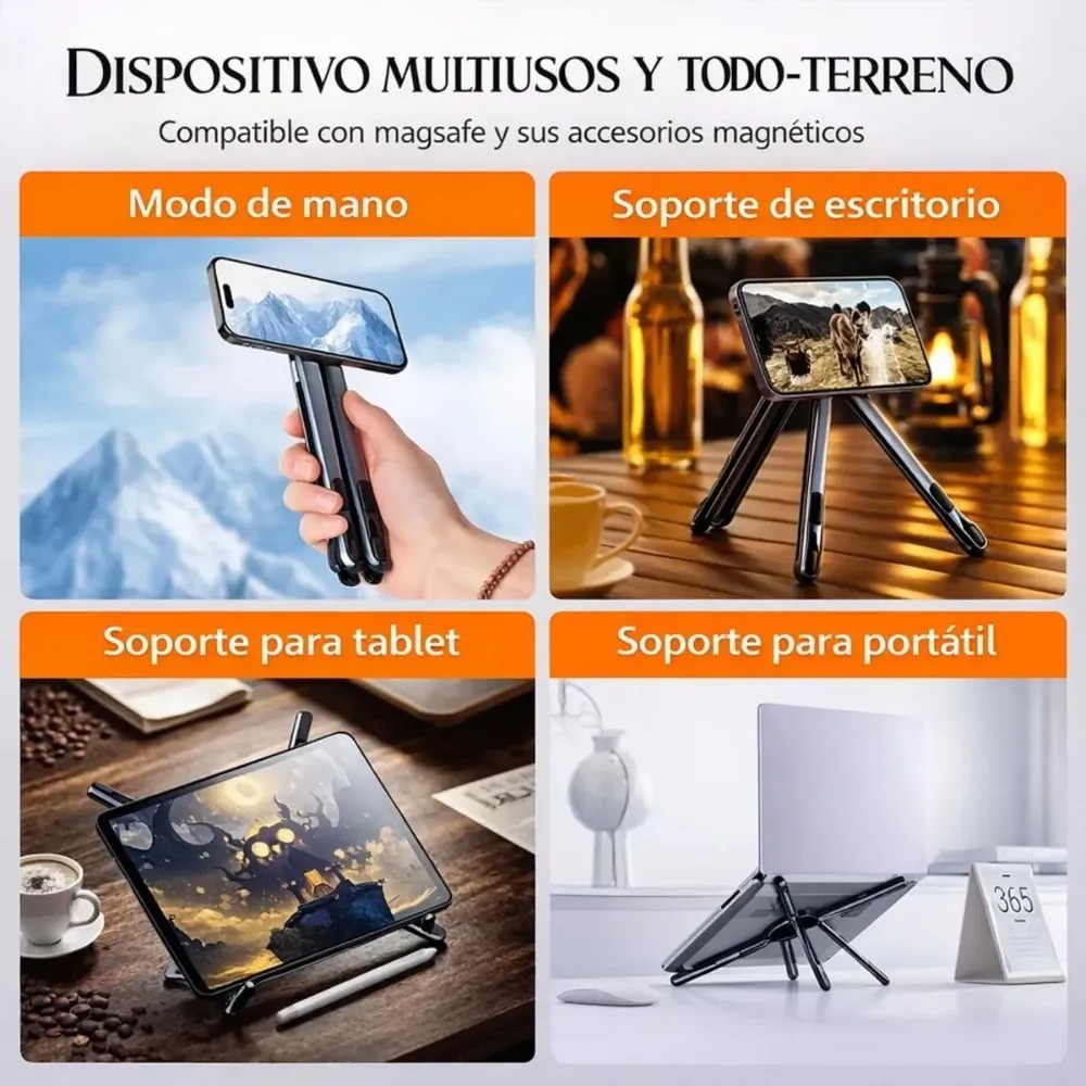 SOPORTE MAGNÉTICO PLEGABLE LAPTOP TABLET CELULAR MY-7881 - 4