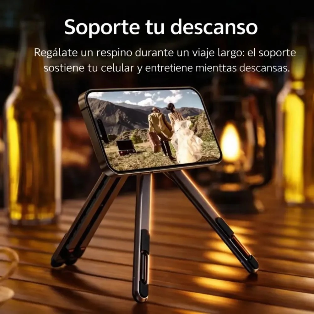 SOPORTE PLEGABLE 3 EN 1 PARA CELULAR TABLET LAPTOP ALUMINIO - 7