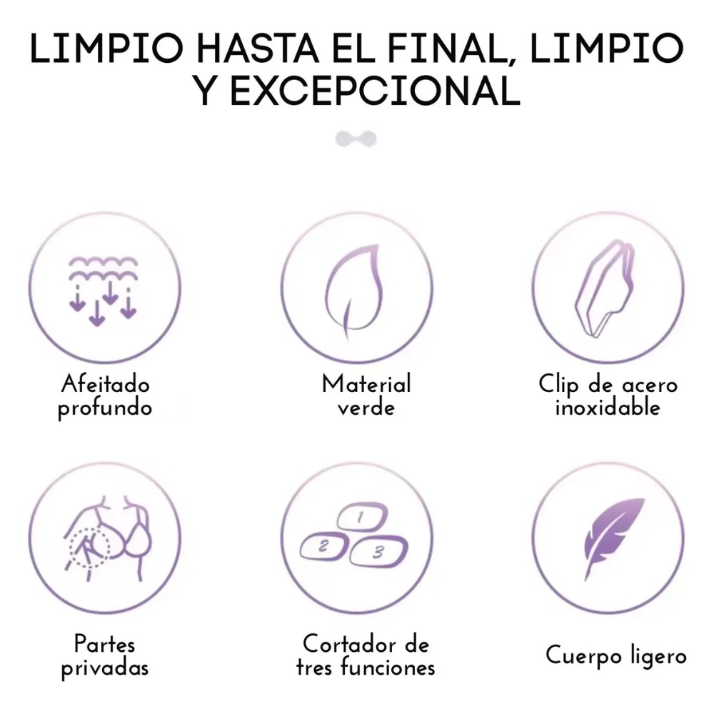 DEPILADORA FACIAL Y CORPORAL PARA DAMA 3 EN1 RECARGABLE - 5