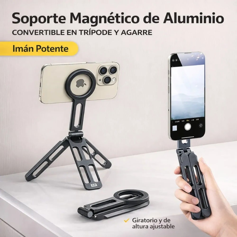 SOPORTE CELULAR MAGNÉTICO TRÍPODE PORTÁTIL MAGSAFE - 2