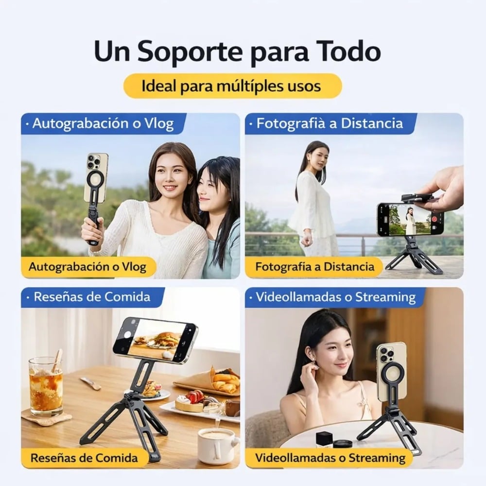 SOPORTE CELULAR MAGNÉTICO TRÍPODE PORTÁTIL MAGSAFE - 5