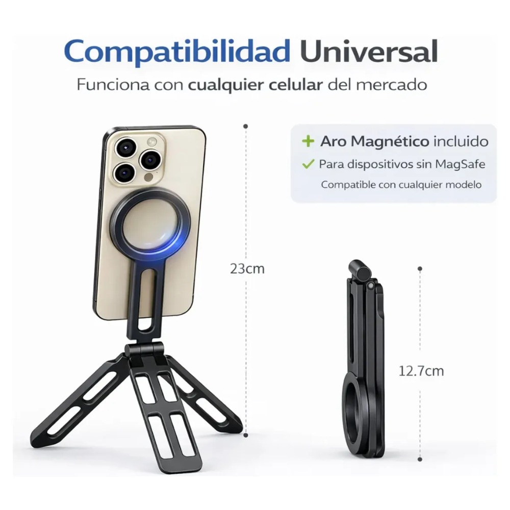 SOPORTE CELULAR MAGNÉTICO TRÍPODE PORTÁTIL MAGSAFE - 8