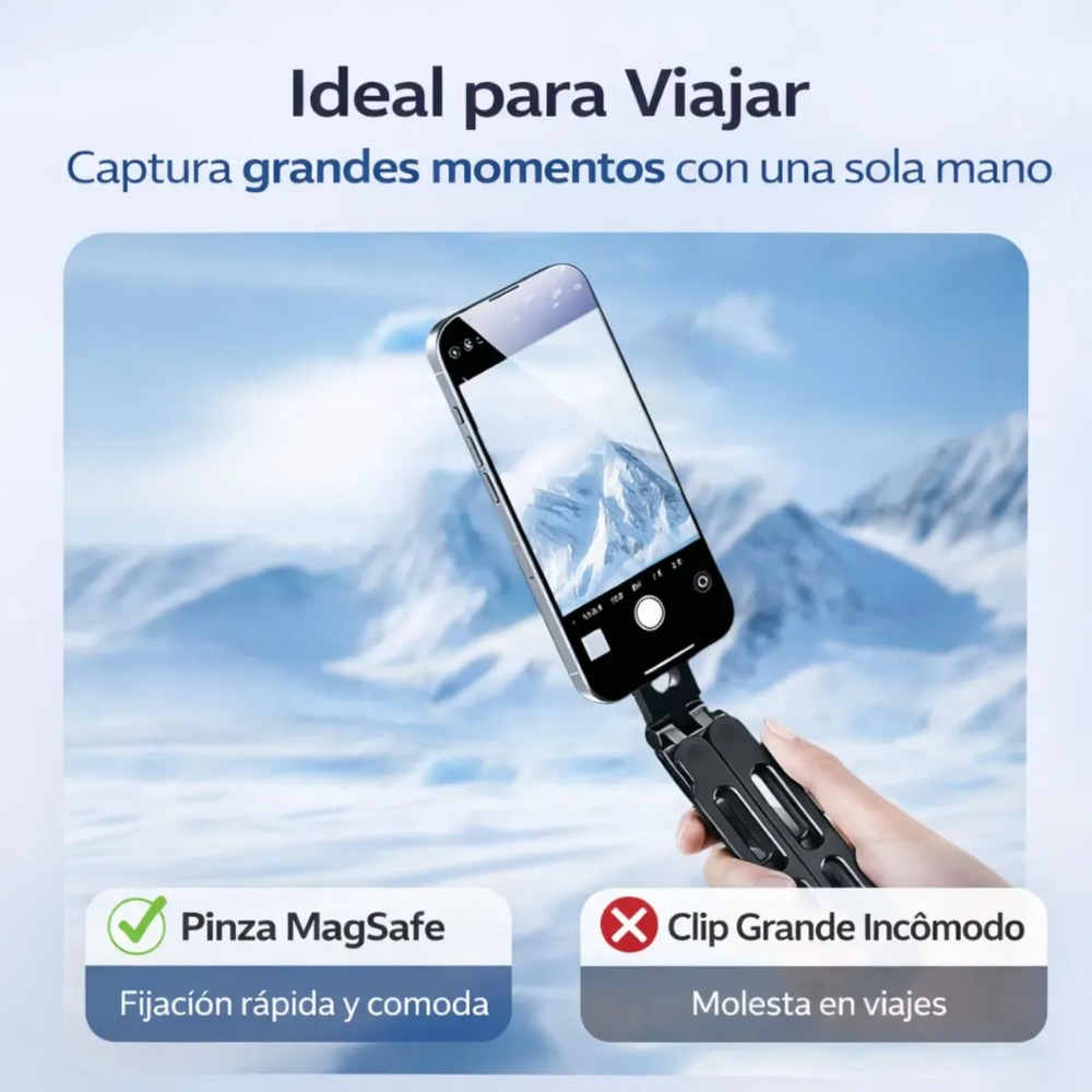 SOPORTE CELULAR MAGNÉTICO TRÍPODE PORTÁTIL MAGSAFE - 9