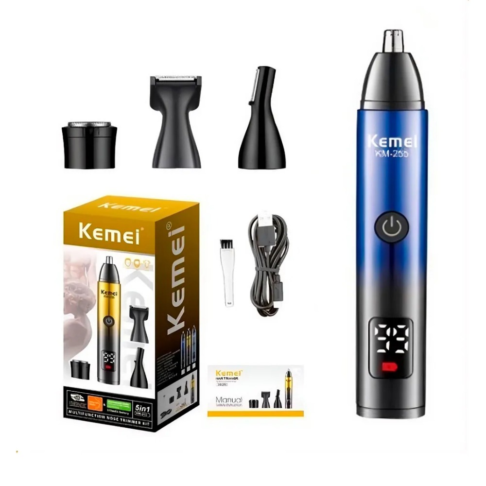 CORTADORA DE CABELLO KEMEI KM-255 4 EN 1 RECARGABLE AZUL - 2