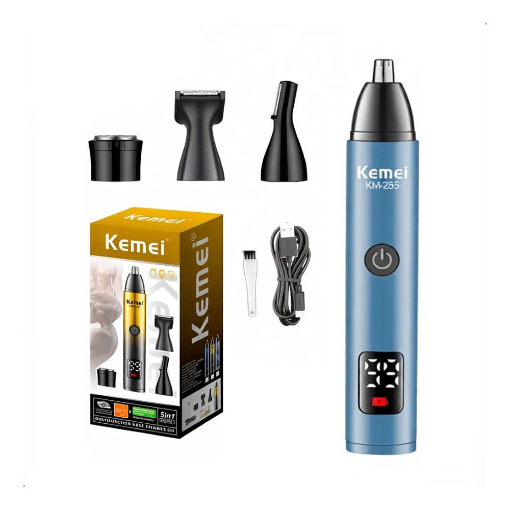 CORTADORA DE CABELLO KEMEI KM-255 4 EN 1 RECARGABLE AZUL - 6