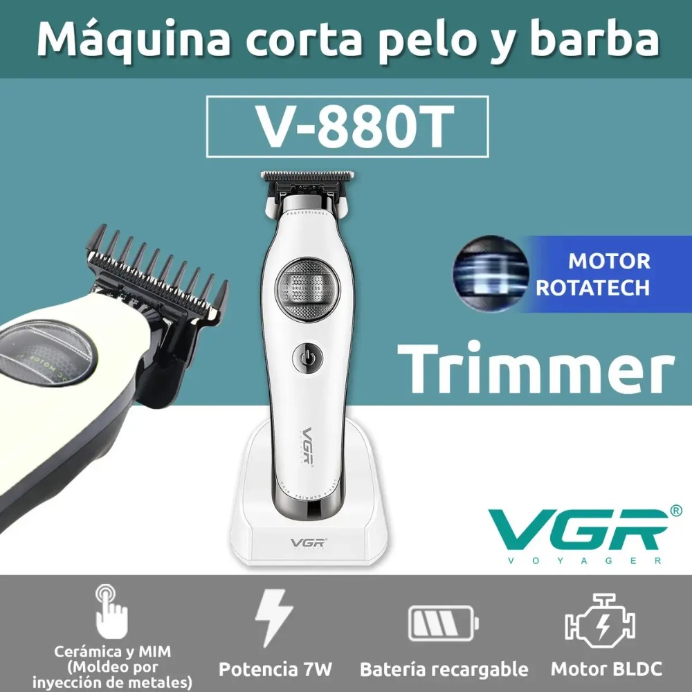 CORTADORA PELO PATILLERA VGR V-880T ROTATECH BLDC 7200RPM - 3